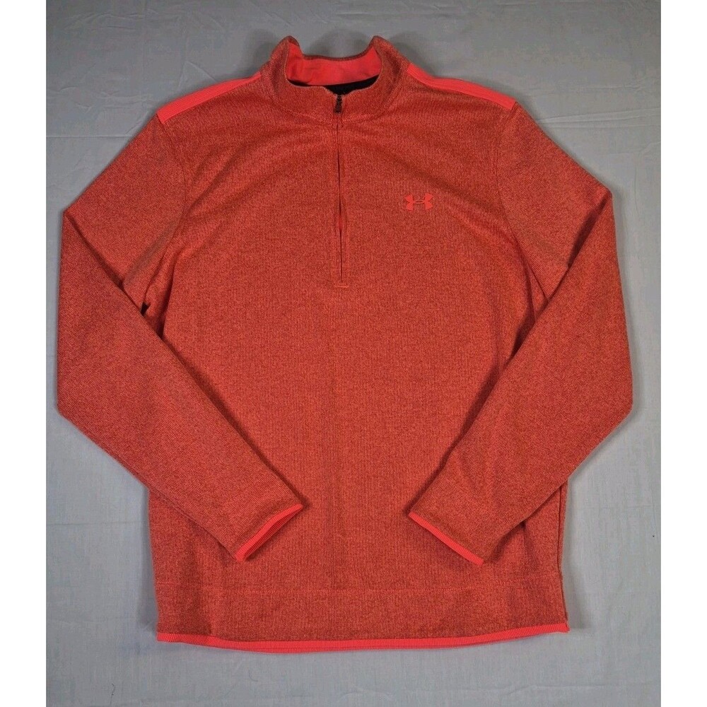 Under Armour Coldgear Quarter Zip Pullover Women's Size Large Neon Orange